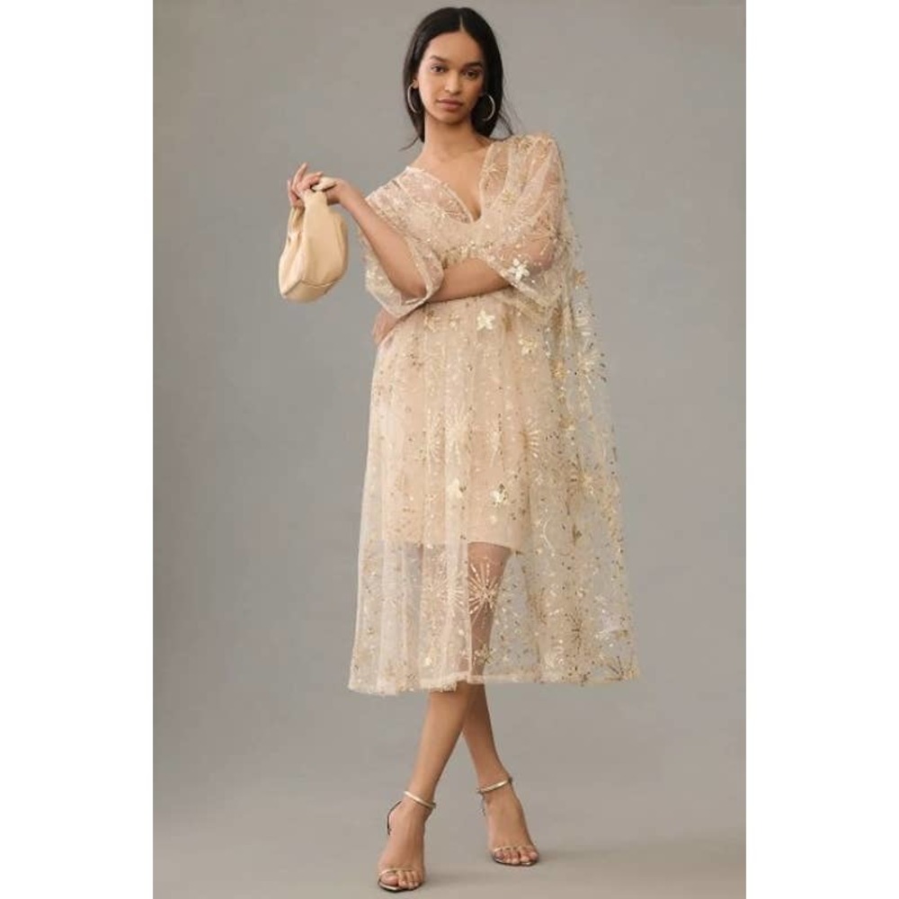 Anthropologie Beaded Celestial Kaftan